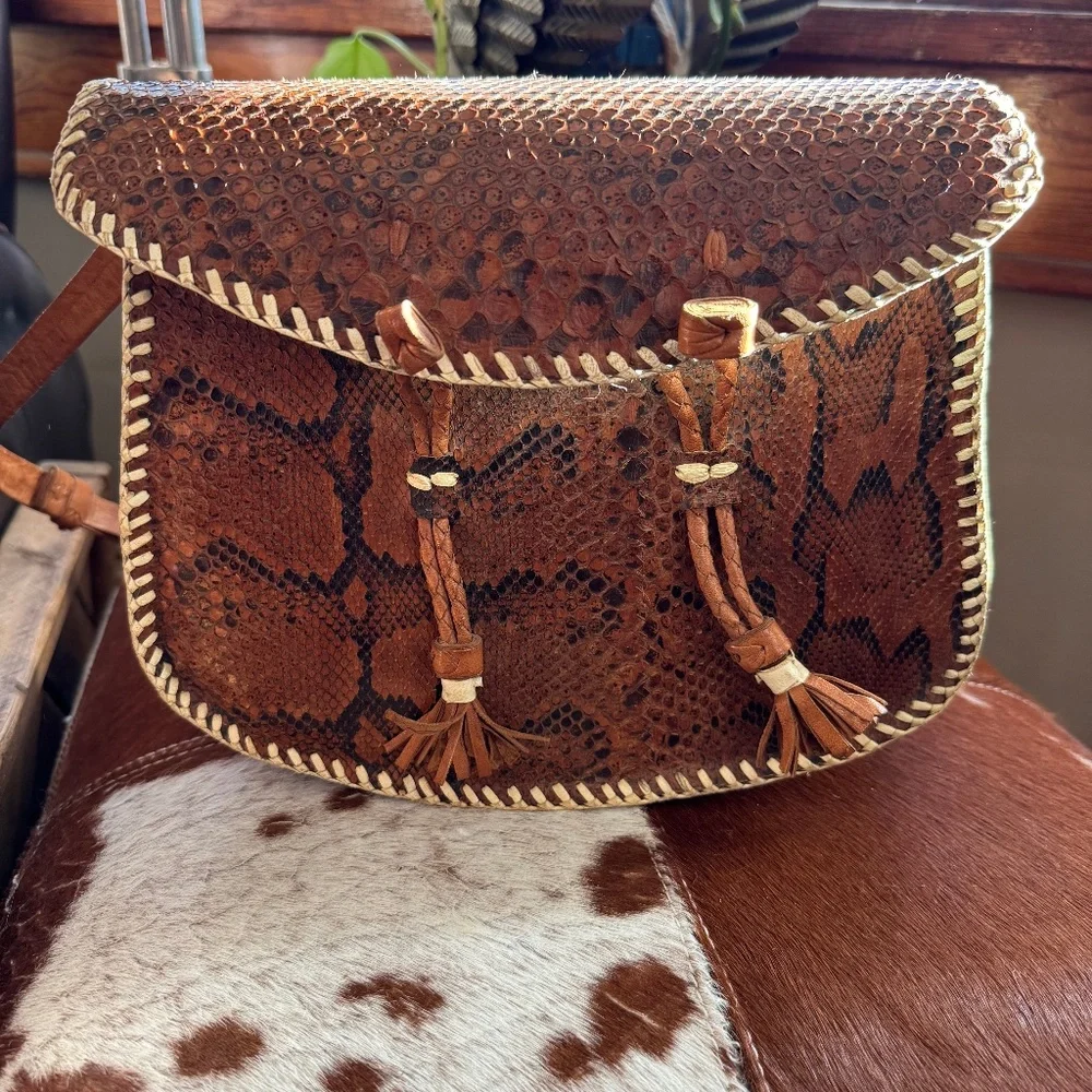 Vintage Handmade Snakeskin‎ Bag